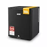 TZS First Austria - Mini Kühlschrank 30L komplett lautlos - Kleiner Minikühlschrank, wechselbarer Türanschlag & Innenbeleuchtung - Minibar für Camping, Büro, Schlafzimmer & Hotel - Mattschwarz