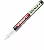 Edding 51 Marker EcoLine - weiß - 1 Stift - Rundspitze 1-2 mm - Tinte auf Wasserbasis, hochdeckend und wasserfest - Stift für Glas, Stein, Holz, Kunststoff und Papier