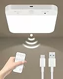 Ein Stück LED Deckenleuchte mit Bewegungsmelder–6000mAh Akku deckenlampe,Magnetische Montage,3 Farbtemperaturen,Dimmbar,USB Wiederaufladbar,Kabellos,Ideal für Bad,Flur,Treppe,Keller–Mit Fernbedienung