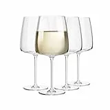 Krosno Weißweingläser Roséwein Prosecco, 4er Set,Gesamtvolumen 650 ML/ 480 ML, Moderne Kollektion, Gläser zum Trinken und Verschenken, Perfekt für Haus, Restaurant und Küche, Spülmaschinenfest