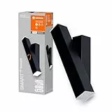 LEDVANCE SMART+ WIFI ORBIS WALL CROSS – Wandleuchte, dimmbar mit WIFI-Technologie per App, 12W, 3000-6500K warmweiß bis kaltweiß, 600 Lumen, up and down Licht, 30x 10cm, schwarz