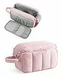 BAGSMART Reise-Kulturtasche für Damen, bauschiger Kosmetik- und Make-up-Organizer, große, weit zu öffnende Reisetasche für Toilettenartikel, Pink