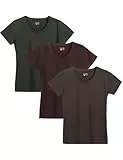 berydale Damen Bd157 T-Shirt, Graubraun, Dunkelgrün, Burgunder, M
