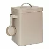 Relaxdays Metallbox, 6,5 L Aufbewahrungsbox mit Dosierhilfe, Tierfutter & Kaffee, luftdicht, Waschpulverdose, beige