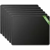 KTRIO Mauspads, 275×215mm Mousepads [30% Größer] mit Vernähte Kanten, wasserdichte Maus Pads mit Rutschfester Gummierte Unterseite Waschbar Verschleißfest Strapazierfähig Mauspads, Schwarz (6 Pack)