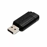 Verbatim Pinstripe USB-Stick 64 GB, Leichter und praktischer Stick in Streifenoptik - Schiebemechanismus - schwarz