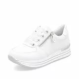 Remonte Damen Low-Top Sneaker D1302, Frauen Halbschuhe,lose Einlage,Turnschuhe,Laufschuhe,schnürschuhe,schnürer,Plateausohle,Weiss (82),39 EU