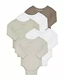 Kindsgard Wickelbody langarm „trunder“ – Braun 56 – 5er-Pack aus Ripp-Baumwolle – OEKO-TEX zertifiziert – weich, dehnbar & bequem – unisex Baby Body mit Druckknöpfen