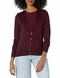 Amazon Essentials Damen Leichter Cardigan mit V-Ausschnitt (in Übergröße erhältlich), Burgunderrot, L