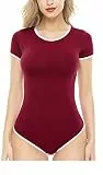 CutiePlusU Baumwolle Knopf im Schritt Bodysuits Erwachsene Strampler Basics Onesie Rot XXL
