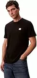 Calvin Klein Herren T-Shirt Kurzarm Badge Jersey Classic Tee aus Baumwolle, Schwarz (Black), XL