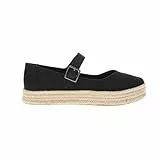 TOMS Damen - Carolina Mary Jane 10021878 - Black Heavy Canvas, Größe:42 EU