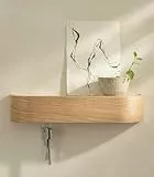 Kazai. Schlüsselbrett 'Toke' | Minimalistisches Schlüsselhaken-Design aus Berlin | Moderner Schlüsselhalter mit Ablage aus Holz | Schlüsselregal als Flur Möbel für die Wand | Eiche