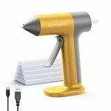 Heißklebepistole Akku - Tilswall Kabellose Heißklebepistole mit 30s Schnellvorheizen, 2000mAh Akku, 20 Heißklebestift (7mm), Anti-Tropf-Düse, Ideal für DIY, Handwerk und Reparaturen - orange