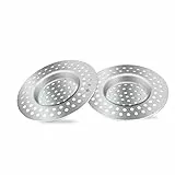 2 Stück Abflusssieb für Küche und Badezimmer, Edelstahl, Badewannenablaufschutz, Duschablaufabdeckung, Haarfang, Stopfen Stopfen, 7,5 cm Außendurchmesser