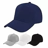 Aomig Basecap Unisex, Freizeit Baseball Cap Herren und Damen, Einstellbare Kappe mit Schirm, Sonnenschutz Baseballkappe für Outdoor Running Tennis Golf Reisen (Navy blau)