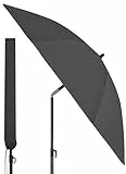 4smile Strandschirm SunnyJoy, Ø 180 cm - UPF 50+ Sonnenschirm Strand mit Hülle, Sonnenschirm Balkon - Strandschirm windfest stabil, platzsparender Balkon Schirm als Ersatz für Kurbelschirm, Anthrazit