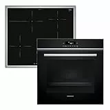 Siemens PQ613PIAA, iQ300 Einbau-Herd-Set, Bestehend aus HB572ABS3 Herd, 60 x 60 cm, Pyrolyse und Hydrolyse Selbstreinigung, Clipauszug & EH645BFB6E Induktionskochfeld, touchControl, Bräterzone