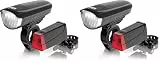 DANSI LED Fahrradlicht Set - StVZO Zugelassenes Fahrrad Licht mit 60, 30 & 15 Lux | LED Fahrradlicht Vorne+Hinten |Automatische Lichtanpassung & Werkzeuglose Montage| Regenfest (Packung mit 2)