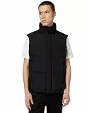 Armani Exchange Men's, zip closure logo patch Down Waistcoat Black L