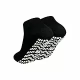 ZAKASA Herren Stoppersocken Sneaker Socken: Rutschfeste Krankenhaus Socken Antirutschsocken Kurze Griffsocken Komfort für Ältere 43-46 Schwarz 1 Paar