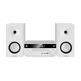 Blaupunkt MS30.02BT Mikro-Stereoanlage Bluetooth HDMI ARC | Optisch USB AUX Radio FM CD 150 W RMS Wecker Fernbedienung Lautsprecher Bass Reflex (Weiß)
