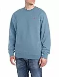 Replay Herren M3106 Sweatshirt, 388 Steel Blue, S