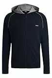 BOSS Herren Mix&Match Jacket H Hoodie aus Stretch-Baumwolle mit Reißverschluss und Logo-Stickerei Dunkelblau L