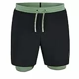 Odlo Herren 2-in-1 Laufshorts X-ALP Trail 6 INCH, Black - Loden Frost, S