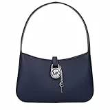 Michael Kors Lyra Kleine Schultertasche mit geprägtem Reißverschluss, Marineblau