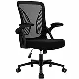 Milacyee Ergonomischer Bürostuhl mit Lordosenstütze - Schreibtischstuhl höhenverstellbar mit 120° Neigung und Netzbespannung - Drehstuhl für Homeoffice with klappbaren Armlehnen und 7cm Polsterung