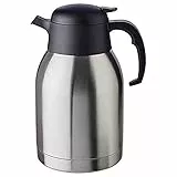 APS Isolierkanne „Classic“, Kaffeekanne mit Drehverschluss, Ø 14 cm, H: 19 cm, doppelwandiger Edelstahl, für heiße und kalte Getränke, nicht spülmaschinengeeignet, 16 Tassen/2,0 Liter