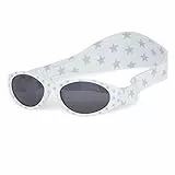 Dooky Original Baby Banz Blue Star Baby Sonnenbrille für Mädchen und Jungen, 0-2 Jahre, UV-A & UV-B Schutz, bruchsicheres Glas mit Neoprenband, Silver Star
