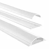 Kabelkanal selbstklebend, 100x7x2,1cm (Platz für bis zu 8 Kabel, 3M Klebestreifen, PVC, streichbar, kürzbar, halbrund, für Schreibtisch, Wand, Sockel, Fußboden etc.) weiß