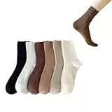dinghaole 6 Paar Damen-Crew-Socken, Socken für Damen, ästhetische Sportsocken für Freizeitkleidung, Atmungsaktive Damensocken, Geeignet für Sport, Freizeit und Partys