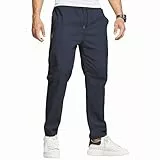 ZOXOZ Hosen Herren Chino Cargo Hose Herren Freizeithose Cargohose Männer Jogginghose Herren Baumwolle Sporthose Männer Lang Elastische Taille mit Kordelzug Casual Hose mit Taschen Dunkelblau M