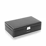 Friedrich|23, Uhrenkoffer, Für 10 Uhren, Leder-Optik, 30 x 17,5 x 8,5 cm, Abschließbar, Bond, Schwarz, 20068-2