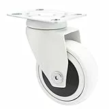 WAGNER Design - 3C - Lenkrolle/Transportrolle/Möbelrolle - weiß, Softlauffläche, Durchmesser Ø 75 mm, Bauhöhe 100 mm, Kugellager, Anschraubplatte 60 x 70 mm, Tragkraft 75 kg - 01227601