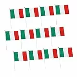 LIOOBO 100satz Italienische Flaggen Aus Polyester Tragbare Handflaggen Für Italien Geeignet Für Partys Klassenzimmer Und Sportclubs Langlebig Und Praktisch
