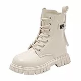 DKLOVIFU Mädchen Stiefel Klassische Stiefel für Kinder Herbst und Winter, Fashion Schnürstiefel Winterstiefel Mittelere Stiefel mit Seitlichem Reißverschluss Herbststiefel