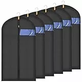 Sevenpers Kleidersack 120 x 60 cm – 6 Stück Atmungsaktive Kleidersäcke Schwarz für Hemden, Anzüge & Kleider – Staubdicht, Feuchtigkeitsabweisend – Kleiderschutz für Schrank & Garderobe