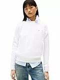 Tommy Jeans Damen Tjw Reg Flag Crew Dw0dw19959 Pullover-Sweatshirt, White (White), M EU