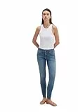 Mavi Damen Adriana Jeans, deep Shaded Street, Mid-Rise, Super Skinny, 25W 28L
