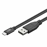 Goobay 55466 USB A auf USB C Kabel 1m / Handykabel 480 Mbits / Ladekabel USB 2.0 zu USB Type C Adapterkabel 5V - 3A / Samsung Galaxy & iPhone / Schwarz / 1 Meter
