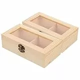 WATIIFUFU 2stücke Holzschachtel Mit Deckel Schmuckschatulle Mit Transparentem Deckel Schmuckorganizer Für Ringe Und Ohrringe Aufbewahrungsbox Aus Holz Für Schmuckstücke Dekorative