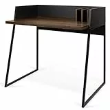 TEMAHOME Volga Schreibtisch Holz Nussbaum Furnier/Schwarz 90 x 60 x 88 cm