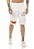Redbridge Herren Shorts Kurze Hose Sweat Pants Jogginghose NASA Logo Creme L