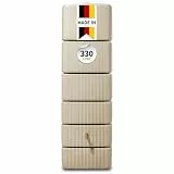 4rain Slim Wandtank Regentonne 330 Liter sandbeige - Regenwassertank, Wasserbehälter, Fass, Wassertank, Regenfass, Regenwassertonne, Wassertonne, Wassertonnen für Garten, Wasserfass