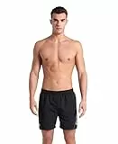 Arena Fundamentals Logo Herren Strand- und Pool-Boxershorts, Herren Badeshorts aus weichem, recyceltem und schnell trocknendem Material, Strand-Boxershorts mit Netz-Innenslip