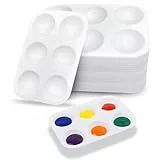 20 Stück Mischpalette Acrylfarben Rechteckige Malpalette Kunststoff mischen farbmischpalette malen mit 6 Mischfeldern(Weiß)